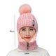 thumbnail image 2 of 2024Conjunto de gorro y bufanda de punto de invierno Gorro con cremallera Bufanda con orejeras Forro polar Esquí con pompón Gorro térmico Calentador de cuello para mujeres Hombres, 2 of 3