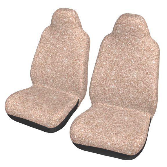 Xecao Beige Sparkling Glitter Print Car Seat Cover in That Fits Most Cars, Vans, SUVs, and Trucks.