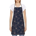 thumbnail image 2 of Naloa 1Pack Adjustable Bib Apron Waterdrop Resistant Cooking Kitchen Aprons for Women Men Chef, Copper-Gold Gloss Outline Cherry Print, 2 of 5