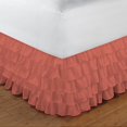 thumbnail image 2 of D.N.G. BEDDINGS 1 Piece Multi Ruffle Bed Skirt, 12 Inch Deep Pocket, 800 Thread Cotton 100% Egyptian Cotton, California King Size (72" x 84") Inch, Solid Brick Red, 2 of 2