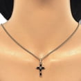 thumbnail image 4 of 15.4mm Polished 14k Yellow Gold Plated Black Cubic Zirconia Curb Pendant + Necklace, 21.5, 4 of 4