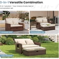 thumbnail image 4 of UDPATIO Wicker Patio Outdoor Daybed, Outdoor Chaise Lounger w/ 4-Level Adjustable Backrest, Storage Ottoman for Balcony, Garden, Poolside(Beige), 4 of 7