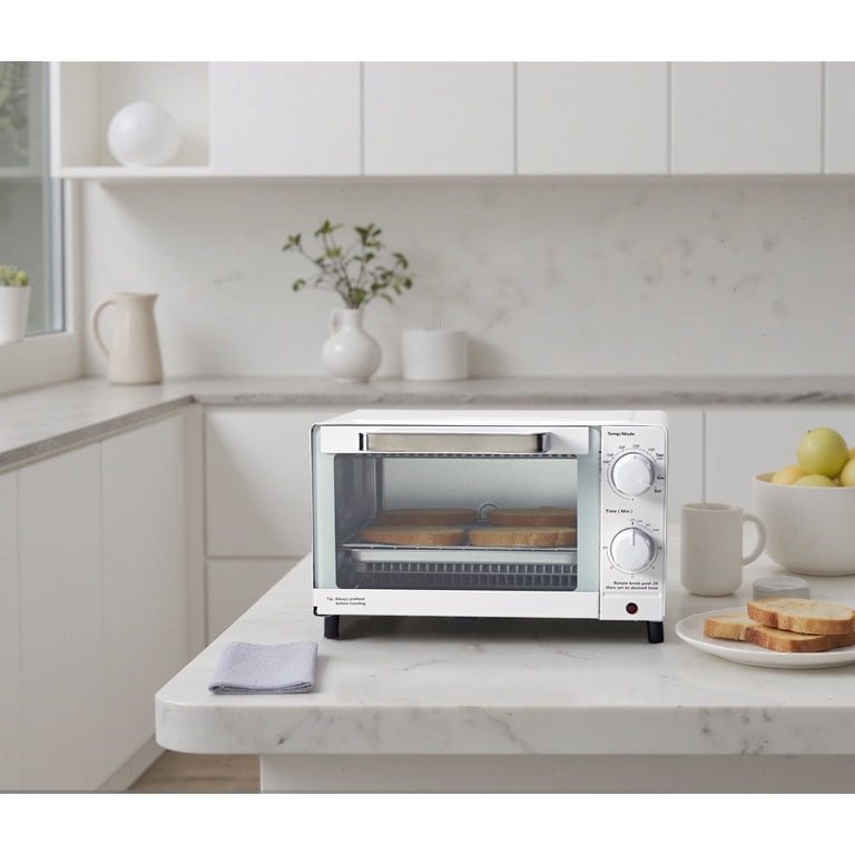 Mainstays 4-Slice Countertop Toaster Oven - Arctic White photo 7
