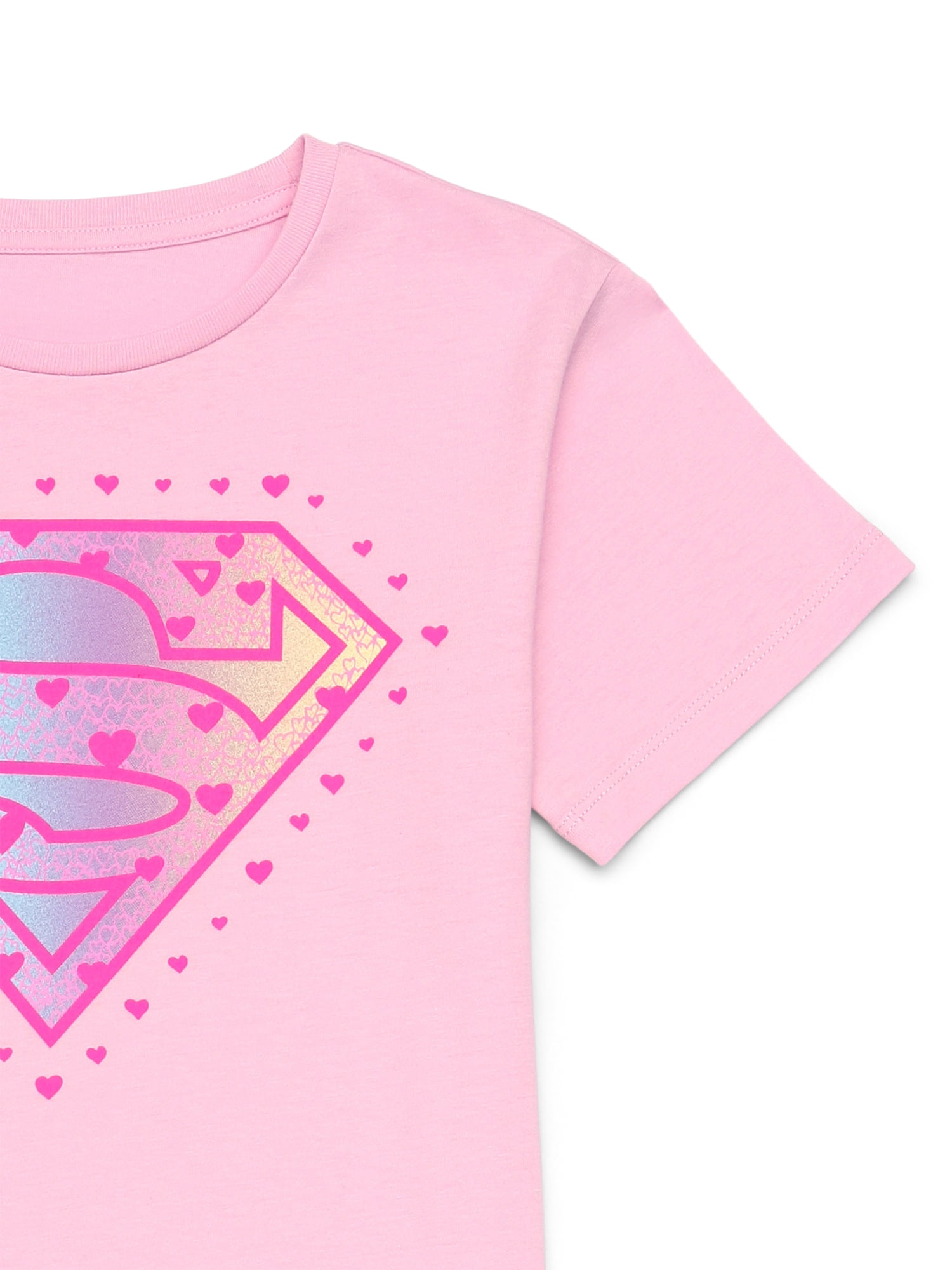Supergirl Love Girls Short Sleeve Graphic T-Shirt, Sizes 4-16
