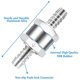 thumbnail image 3 of ZHAOCHENG Válvula de retención unidireccional de aleación de aluminio de 2 piezas de 10mm para sistemas de combustible de baja presión de carburador diésel de gasolina, 3 of 5