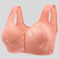 thumbnail image 2 of Fgnfyis Women's Solid Color Lace Pattern Front Buckle Non Underwire Tank Top Bra Everyday Wear Bras Pink 52, 2 of 7