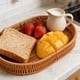 thumbnail image 4 of Cesta de plástico tejido para almacenar frutas, verduras, snacks de pan, organizador de bandejas de ratán de imitación para encimeras de cocina o despensa, 4 of 6
