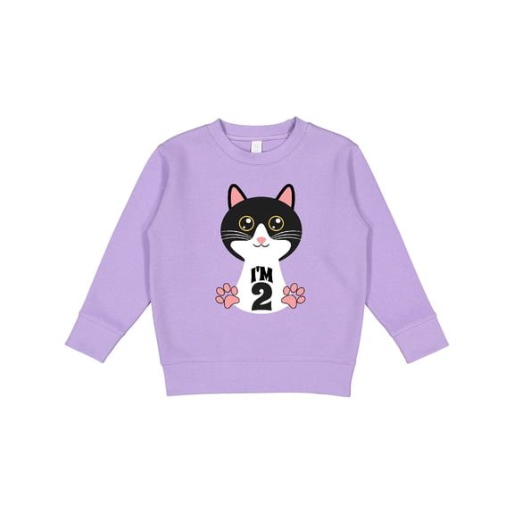 Inktastic 2nd Birthday Cat 2 Year Old Girl Toddler Sweatshirt