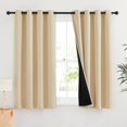 thumbnail image 1 of RYB HOME Cortinas 100% opacas para sala de estar, cortinas de sombreado completo, tratamiento de ventana ideal para personas que duermen durante el día (70 x 63 pulgadas, color beige Biscotti, 2 panel, 1 of 1