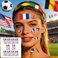 thumbnail image 1 of Tatuajes temporales de banderas de la Copa del Mundo para la cara, pegatinas para fiestas de fútbol 2026, banderas nacionales impermeables, fácil de aplicar, pack de 10, 1 of 5