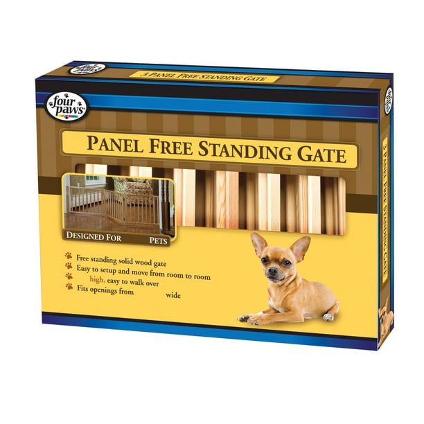Four Paws Expandable Dog Gate, Wood Gate for Dogs, 3Panel 2468" W x