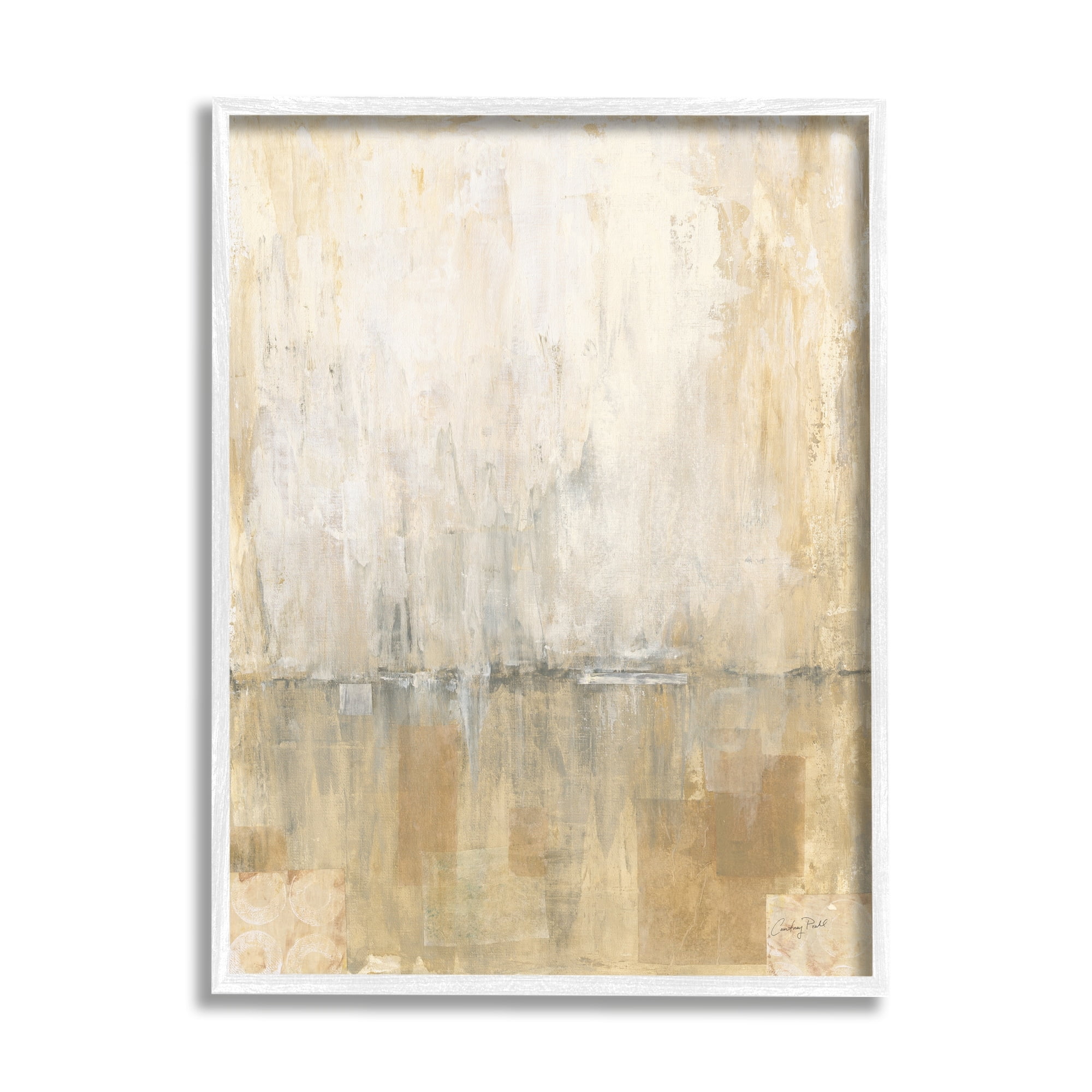 Stupell Industries Distressed Abstract P. Strokes Beige Grey Horizon Circles, 24 x 30, Design by Courtney Prahl