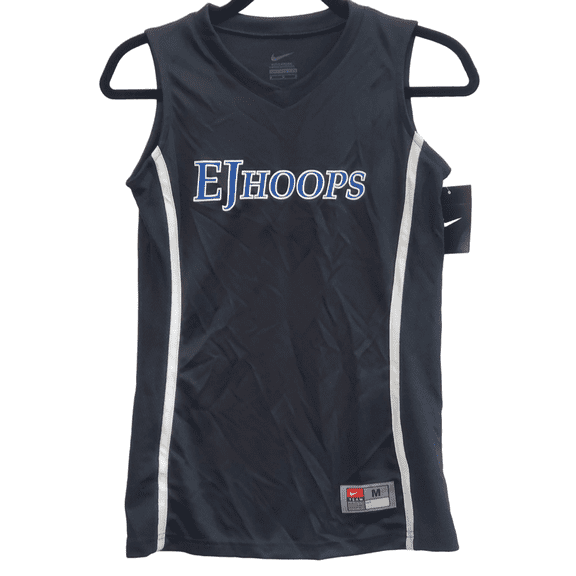 Nike Unisex EJ Hoops V-Neck Sleeveless Short Sleeve Jersey, Black, Medium