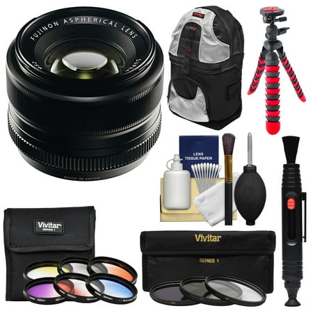 Fujifilm 35mm f/1.4 XF R Lens with 3 UV/CPL/ND8 + 6 Color Filters + Backpack + Tripod + Kit