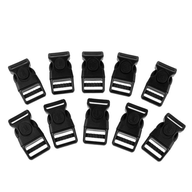10 piezas de hebillas de liberación lateral de plástico para correas de pulsera Paracord 25 mm Sharpla Hebilla de liberación lateral