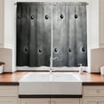thumbnail image 2 of Ambesonne Industrial Kitchen Curtains, Black Grunge Plate, 55"x45", Black Grey, 2 of 3