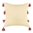 thumbnail image 3 of SAFAVIEH Landria 16" x 16" Southwestern Plush Pillow with Fringe, Beige/Red, 3 of 4
