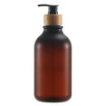 thumbnail image 2 of Leakproof Pump Press Bottle Portable Storage Holder Wide Mouth Pet Reusable Soap Matte Brown 300ml, 2 of 7