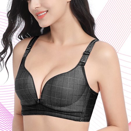 

Wireless Cotton Wireless AntiSagging Soft Breast Feeding Women UnderwearBlack 36/80