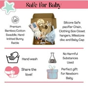 Newborn Baby Gift Set Basket for Baby Boy. 12 Premium Handcrafted Organic Keepsakes