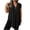 Black, variant on Plus Size Women's Sleeveless Textured Tunic Top, V-Neck with Button, Curved Hem Side Split, Casual Loose Fit Blouse, L-4XL