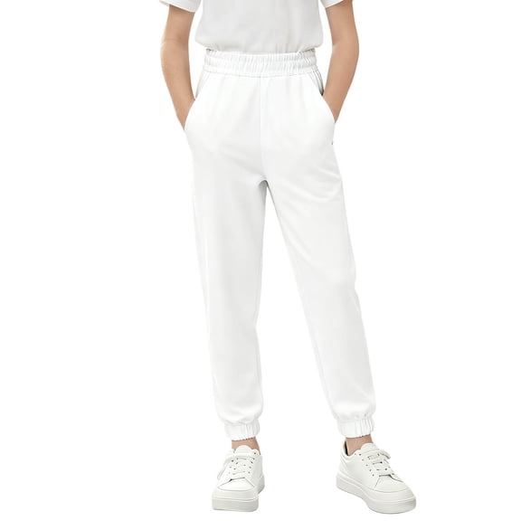 hotojiny Little Boys Baggy Sweatpants Fall Lightweight Athletic Casual Pants Elastic Waist Plain Basic Joggers Sweat Pan 2-12 Y