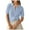 Blue, variant on TTUHYWXI Women Short Sleeve Sweater Tops Summer V Neck Cable Knit Pullover Casual Lapel Shirts (Hot Pink, S)