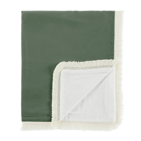 UPC: 0846480097068 | Boho Fringe Dark Green and Ivory Baby Security Blanket Girl Boy Unisex by Sweet Jojo Designs