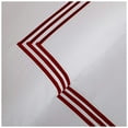 thumbnail image 2 of Luxurious Collections400TC Cotton Triple Embroidery Sateen Solid Duvet Cover Set Oversized King 120" × 98" 1 Duvet cover and 20"×36" 2 Pillow sham , Burgundy Border, 2 of 5