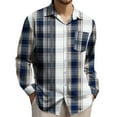 thumbnail image 2 of Horkkom Flannel Shirt for Men Casual Thin Button Down Shirts Long Sleeve Plaid Printed Comfy Western Shirts with Pocket, Gifts for Men XXXXXXL, Gifts for Men, 2 of 5