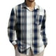 thumbnail image 1 of Yaoyar Men's Plaid Button Down Shirt Long Sleeve Casual Lapel Work Shirts Lightweight Shirts with Pocket, 1 of 4