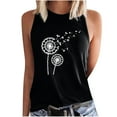 thumbnail image 1 of PVCS Women Dandelions Print Tank Fit O-Neck Sleeveless Block Shirts Tunic Tee Tops, 1 of 8