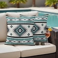 thumbnail image 4 of Turquoise Boho Outdoor Waterproof Pillow Covers, Southwestern Ethnic Aztec Retro Geometric Decorative Square Throw Pillowcase Sofa Cushion Sham for Patio/Couch/Chair, 24"x24" 2 Pack, 4 of 8