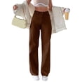 thumbnail image 3 of NFTOEIULA Women High Waist Button Straight Wide Leg Jeans Pants With Pockets, 3 of 6