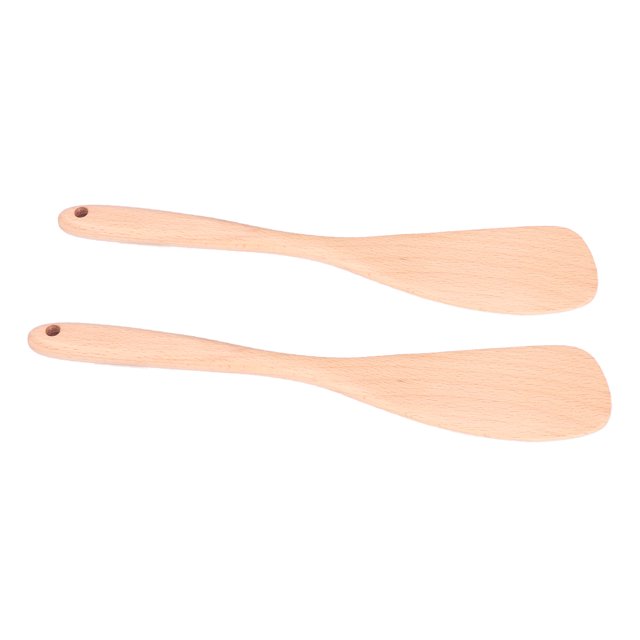 Utensilios de cocina, espátula de madera, cuchara de cocina larga de haya, volteador de madera, parte superior de la línea