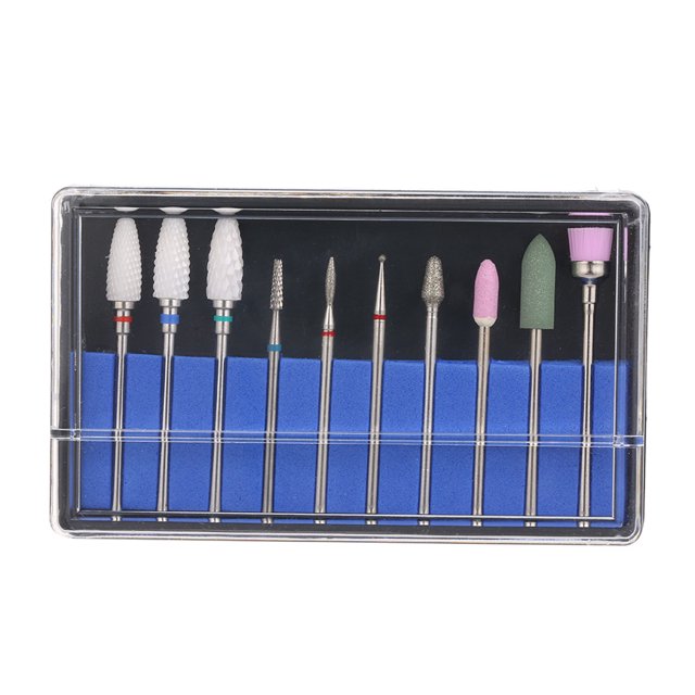 10PCS Juego de brocas para uñas Brocas para uñas Manicura Pedicura Herramienta para uñas para esm CACAGOO Brocas de uñas