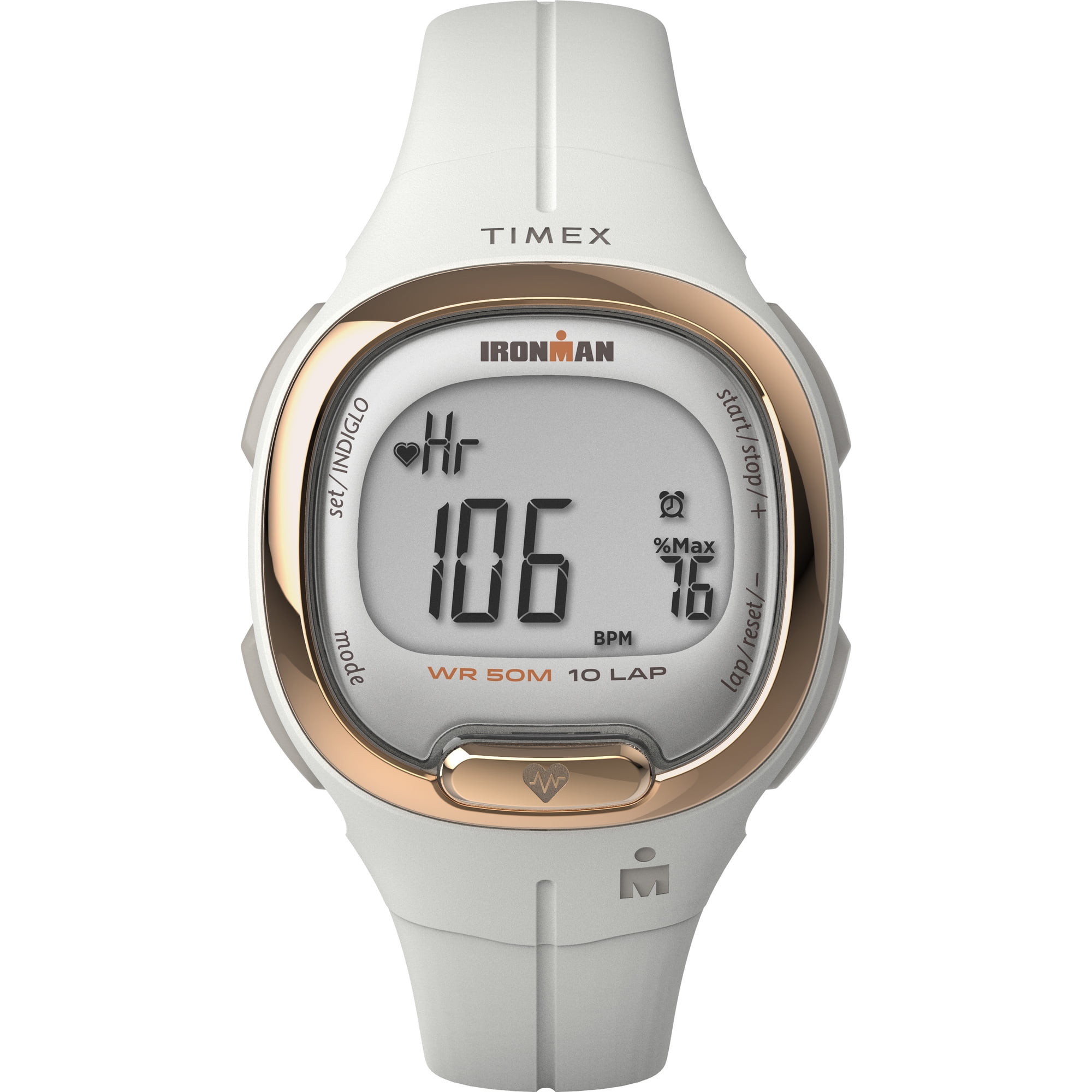 TIMEX IRONMAN Transit+ Watch with Activity Tracking & Heart Rate 33mm –  White with Resin Strap
