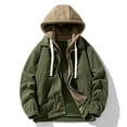 thumbnail image 2 of JIKNTTR Men's Hiking Coat Lightweight Autumn Winter Fashion Casual Fales Two Piece Hooded Corduroy Work Long Sleeved Jacket Casual Lightweight Sport Coat, 2 of 4