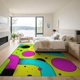 thumbnail image 3 of ODIKA 9'x12' Washable Area Rug Non-Shedding, Easy Care Funky Memphis Abstract Hipster 90S Retro Shapes Interlocking for Master Suite, California King, Under Bed, 3 of 7