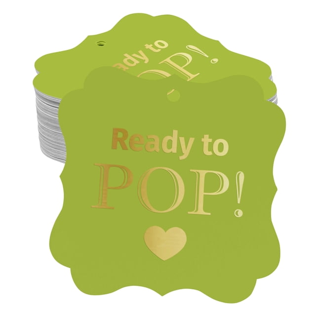 Inkdotpot Real Gold Foil Bracket Shape Paper Hang Tags Ready To Pop Baby Shower Favor Tags Pack Of 100