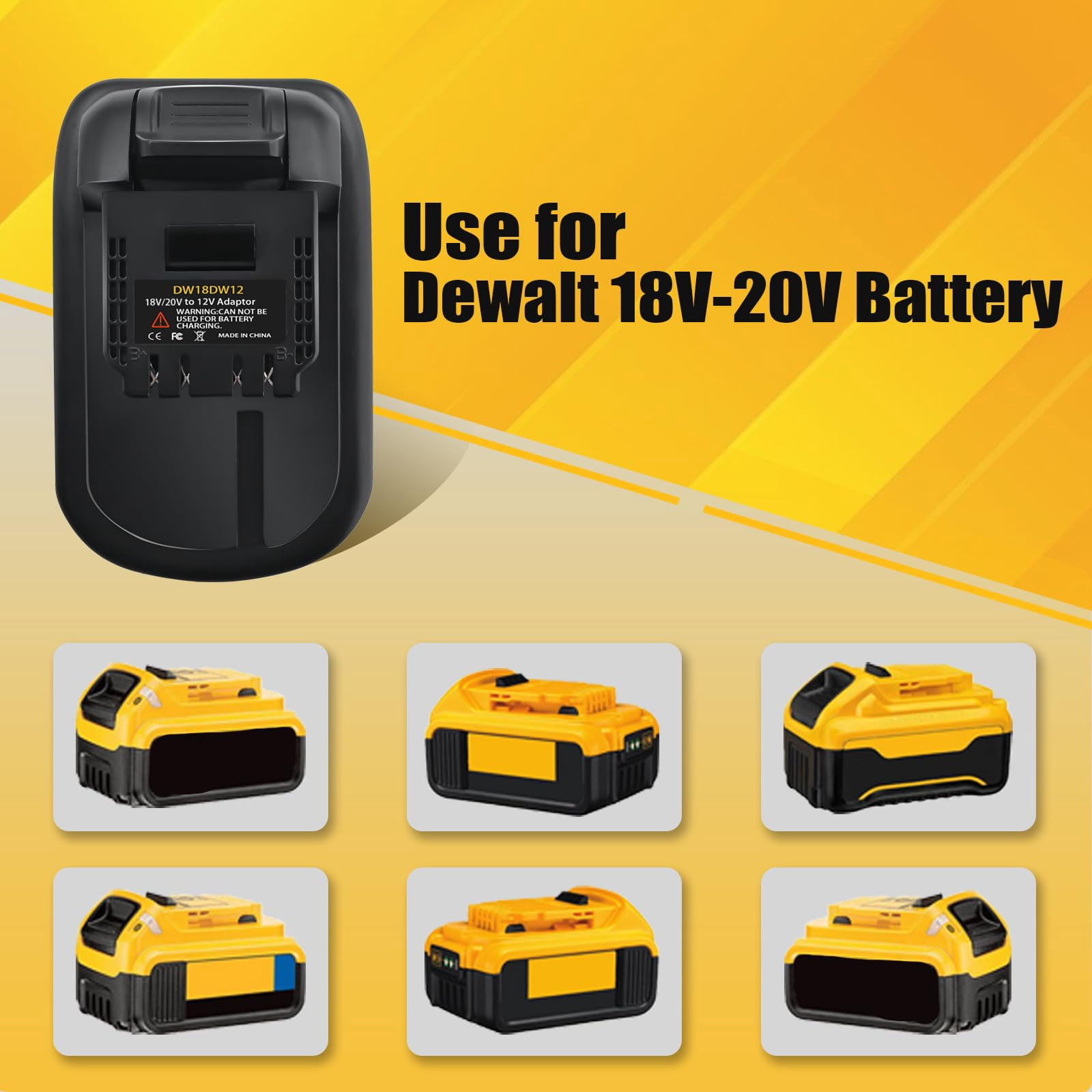 Adapter for DeW-alt 20V Battery to 12V Tool, Convert for DeW-alt 20V 60V Battery to 12v Battery, Work for DeW-alt 12V Cordless Tools (Only DM18DW12 Adapter Included)