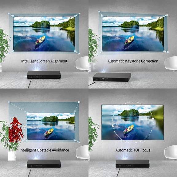 (Open Box) WEMAX Go Advanced Mini Smart Laser Projector with WiFi Bluetooth, Portable 1080P Projector 4K Supported, Built-in Battery, Auto Keystone, Stream Netflix, for Anywhere Movie Business Presentations