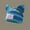 Color Block Pig Hat [Green Blue Rice], variant on Women’s Cute Pig Ear Knit Beanie – Thickened Color-Block Winter Hat, Soft Warm Plush Yarn, Cozy Fashion Knit Cap for Fall & Winter