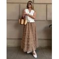 thumbnail image 5 of Women's Tulle Midi Skirt Elastic High Waist A-Line Ruffle Tiered Layered Mesh Puffy Long Maxi Skirt, 5 of 11