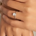 thumbnail image 4 of Ammo Jewel Round Cut Diamond Hidden Halo Engagement Ring - 1.6 Ct Lab Created Simulated Diamond Rings - 14K White Gold Plated Ring for Her - Prong Set Solitaire Proposal Gift for Her Weddings, 4 of 4