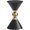 Black and Gold, variant on Meridian Furniture Malia Gold Metal Hourglass Shaped End Table