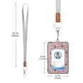 thumbnail image 3 of PU Leather Badge Holder ID Badge Holder with Lanyard for Cards & Credentials Small Heart and Bee Patterns, 3 of 6