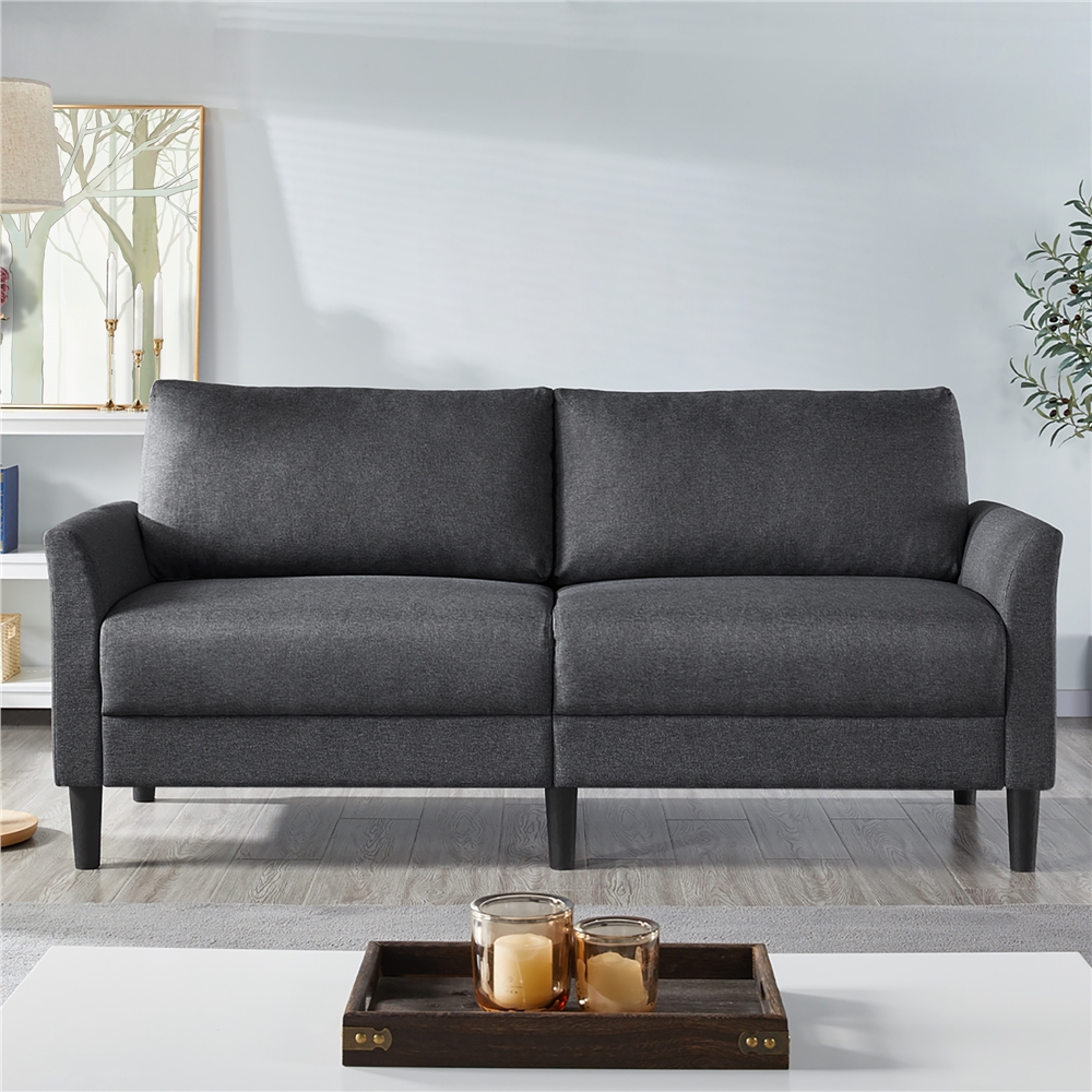 Alden Design Modern Upholstered Fabric 2-Seater Sofa, Gray - image 3 of 8
