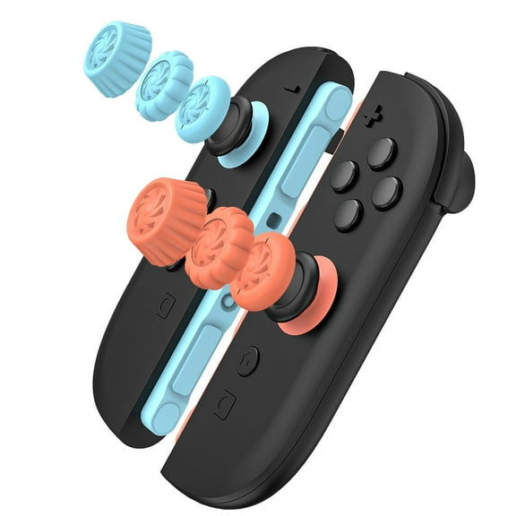 Rechale Thumb Grips Compatible with Nintendo Switch 2 (2025),Replacement Grip Button Stick Cover for Switch 2, Enhanced Gaming Grip with Three Hand Sizes & Grip Styles (Red Blue,6pcs)