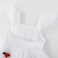 thumbnail image 7 of Girls Tutu Dress Cute Cherry Decor Flutter Sleeve A-Line Outfits Toddler Sweet Layered Tulle Princess Dress White 2-3 Years, 7 of 7